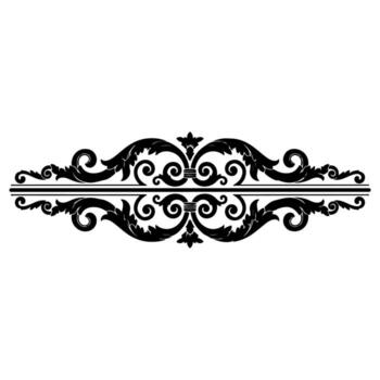 florido, simétrico, negro volutas con floral y curvo elementos en un blanco antecedentes vector