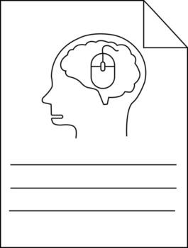 Line drawing Head brain mouse paper Lines provided for text vector