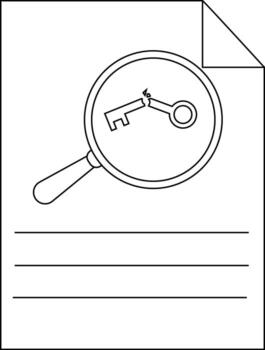 un documento con un aumentador vaso terminado un roto llave y espacio para notas vector