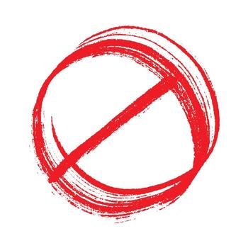 restriction cross Hand drawn prohibition sign No entry symbol Red circle with cross line clipart in doodle style Ban Restriction Forbidden stop Single element for print, web, design vector