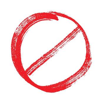 restriction limit Hand drawn prohibition sign No entry symbol Red circle with cross line clipart in doodle style Ban Restriction Forbidden stop Single element for print, web, design vector