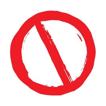 restriction safety Hand drawn prohibition sign No entry symbol Red circle with cross line clipart in doodle style Ban Restriction Forbidden stop Single element for print, web, design vector