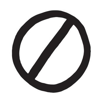 restriction road Hand drawn prohibition sign No entry symbol Black circle with cross line clipart in doodle style Ban Restriction Forbidden stop Single element for print, web, design vector