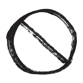 restriction ban Hand drawn prohibition sign No entry symbol Black circle with cross line clipart in doodle style Ban Restriction Forbidden stop Single element for print, web, design vector