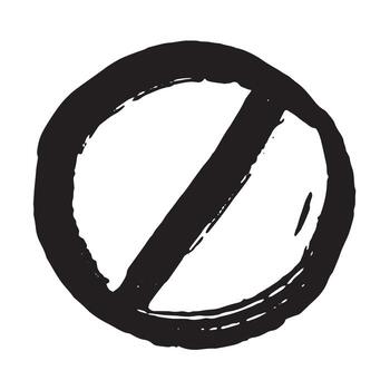 restriction entry Hand drawn prohibition sign No entry symbol Black circle with cross line clipart in doodle style Ban Restriction Forbidden stop Single element for print, web, design vector