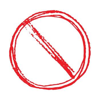 restriction prohibition Hand drawn prohibition sign No entry symbol Red circle with cross line clipart in doodle style Ban Restriction Forbidden stop Single element for print, web, design vector