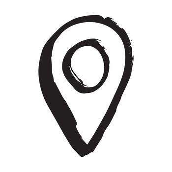 mano dibujado mapa alfiler mapa marcador puntero firmar GPS y cartografía herramientas ubicación alfiler símbolo determinar con precisión clipart en garabatear estilo soltero elemento para web, diseño ubicación mapa vector