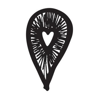 mano dibujado mapa alfiler mapa marcador puntero firmar GPS y cartografía herramientas ubicación alfiler símbolo determinar con precisión clipart en garabatear estilo soltero elemento para web, diseño ubicación navegación vector