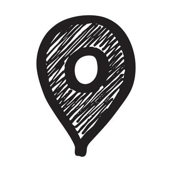 ubicación determinar con precisión mano dibujado mapa alfiler mapa marcador puntero firmar GPS y cartografía herramientas ubicación alfiler símbolo determinar con precisión clipart en garabatear estilo soltero elemento para web, diseño vector