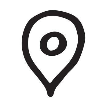 ubicación alfiler mano dibujado mapa alfiler mapa marcador puntero firmar GPS y cartografía herramientas ubicación alfiler símbolo determinar con precisión clipart en garabatear estilo soltero elemento para web, diseño vector