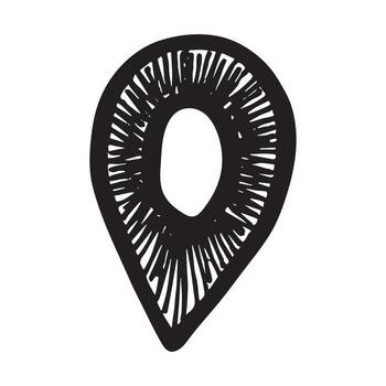 bosquejo mano dibujado mapa alfiler mapa marcador puntero firmar GPS y cartografía herramientas ubicación alfiler símbolo determinar con precisión clipart en garabatear estilo soltero elemento para web, diseño vector