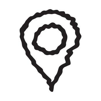 mano dibujado mapa alfiler mapa marcador puntero firmar GPS y cartografía herramientas ubicación alfiler símbolo determinar con precisión clipart en garabatear estilo soltero elemento para web, diseño Escribiendo vector