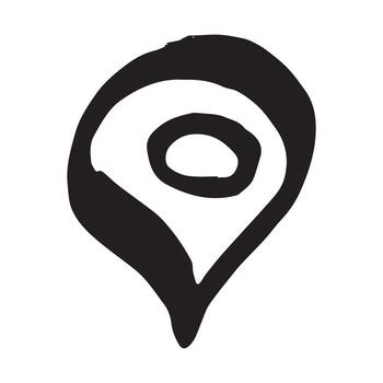 mano dibujado mapa alfiler mapa marcador puntero firmar GPS y cartografía herramientas ubicación alfiler símbolo determinar con precisión clipart en garabatear estilo soltero elemento para web, diseño tinta vector