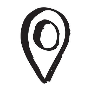 dibujos animados mano dibujado mapa alfiler mapa marcador puntero firmar GPS y cartografía herramientas ubicación alfiler símbolo determinar con precisión clipart en garabatear estilo soltero elemento para web, diseño vector