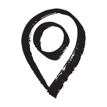 mano dibujado mapa alfiler mapa marcador puntero firmar GPS y cartografía herramientas ubicación alfiler símbolo determinar con precisión clipart en garabatear estilo soltero elemento para web, diseño garabatear vector