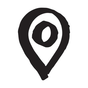 mano dibujado mapa alfiler mapa marcador puntero firmar GPS y cartografía herramientas ubicación alfiler símbolo determinar con precisión clipart en garabatear estilo soltero elemento para web, diseño la carretera vector