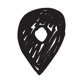 de viaje mano dibujado mapa alfiler mapa marcador puntero firmar GPS y cartografía herramientas ubicación alfiler símbolo determinar con precisión clipart en garabatear estilo soltero elemento para web, diseño vector