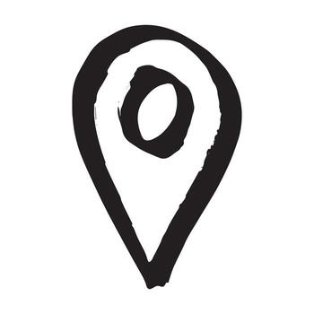 geografía mano dibujado mapa alfiler mapa marcador puntero firmar GPS y cartografía herramientas ubicación alfiler símbolo determinar con precisión clipart en garabatear estilo soltero elemento para web, diseño vector