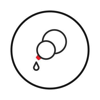 Conceptual icon showing liquid drops from linked circles symbolizing resource management or fluid vector