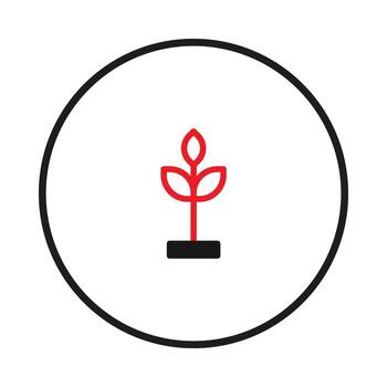 Conceptual minimalistic representation of organic growth within a contained environment promoting vector