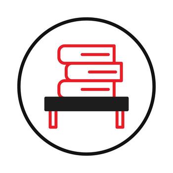 Depiction of knowledge with a minimal stack of books on a table displaying educational vector