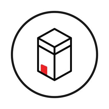 Geometric abstraction a minimalist cube encircled simple graphic representation logistics delivery vector