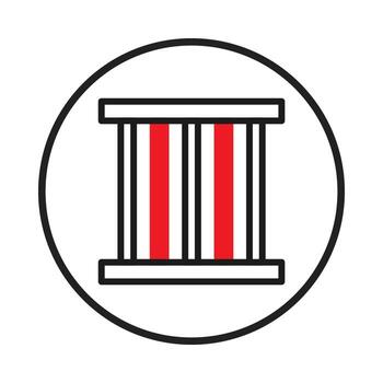 Geometric design featuring parallel bars within a circle abstract conceptualization of confinement vector