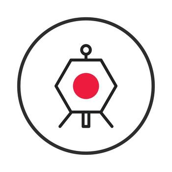 Geometric exploration presents a stylized hexagonal structure with a vibrant red center within a vector