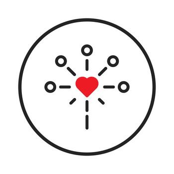 Heart centered connection radiating outward symbolizes unity affection outreach and positive vector