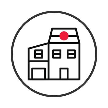 icónico edificio estructura en un minimalista diseño estilo retratar arquitectónico representación vector