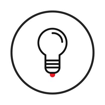 Illuminating design a minimalist light bulb icon encircled in a bold frame offering a symbol for vector