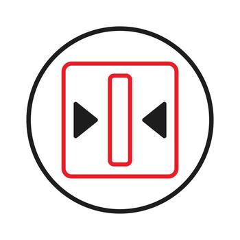 Interface element offering visual direction through geometric composition emphasizing focus and vector