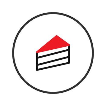 Isolated slice of cake icon offering a minimalist aesthetic within a simple circular emblem vector