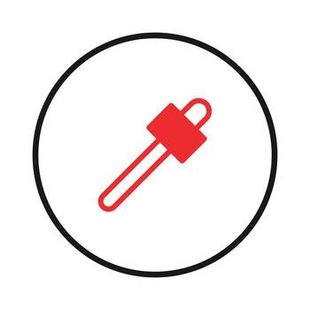 Isolated vibrant dropper icon enclosed within simple circle perfect design resource for graphic vector