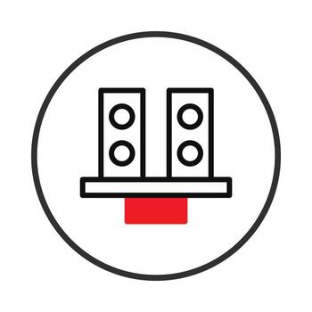 Minimalist Audio System Icon with Speaker Units and Amplification Unit for Creative Design vector