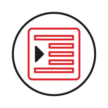 minimalista representación de un digital jugar botón superpuesto en estructurado texto dentro un circular marco vector