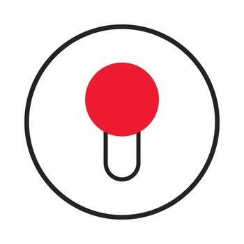 Minimalist design showcasing a red circular motif encapsulated within a black bordered circle vector