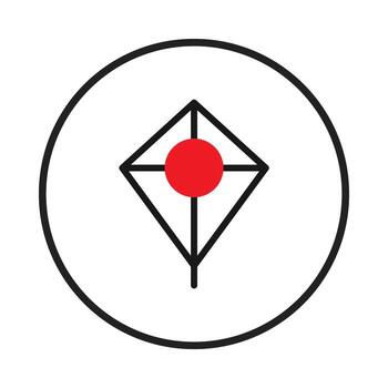 Minimalist graphic depicts precision location with intersecting lines and central dot inside a vector