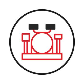 Minimalist musical composition a stylized drum set symbol creating rhythmic geometric patterns on vector