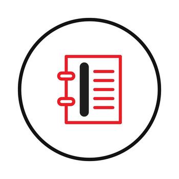 Minimalist notebook icon illustration for digital interfaces creating simplified design focused vector
