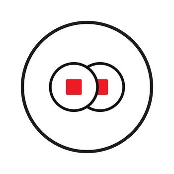 minimalista superposición círculos con rojo cuadrado acentos oferta un moderno geométrico sencillez a vector