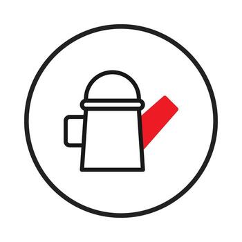 Minimalist watering can design with red spout symbolizing growth and nurturing plants and gardens vector