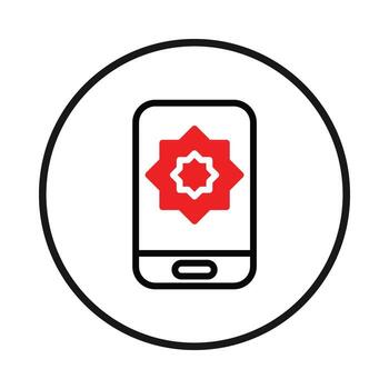 móvil solicitud icono exhibiendo florido estrella elemento en un moderno digital dispositivo ilustración para vector