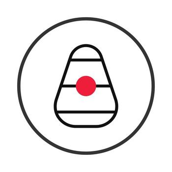 Modern abstract representation of a candy corn concept in a minimalist geometric design with bold vector