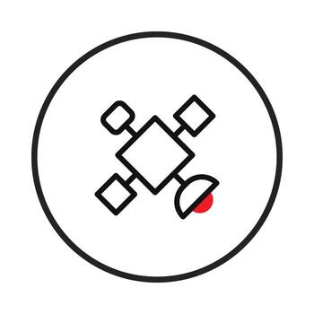 Modern depiction satellite exploration utilizing digital infrastructure for global communication vector