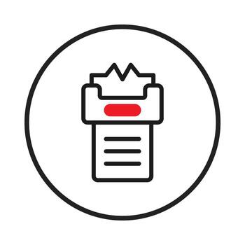 moderno icono representación de un documento bandeja de entrada proceso dentro un minimalista resumido circular vector