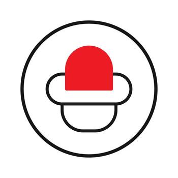 Modern minimalist abstract red shape inside a white circle offers a clean simplistic visual vector