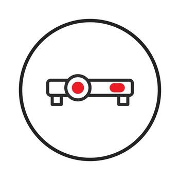 Modern minimalist projector representation displaying a presentation tool device for business and vector