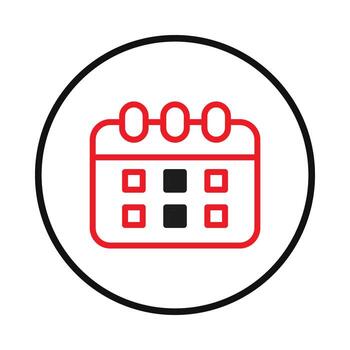 Stylized calendar icon with bold outline symbolizing scheduling planning and important dates vector