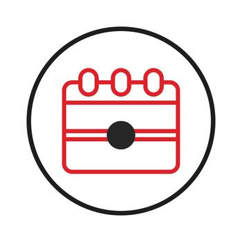 Stylized circular calendar icon denoting schedule reminder appointment date event planning vector